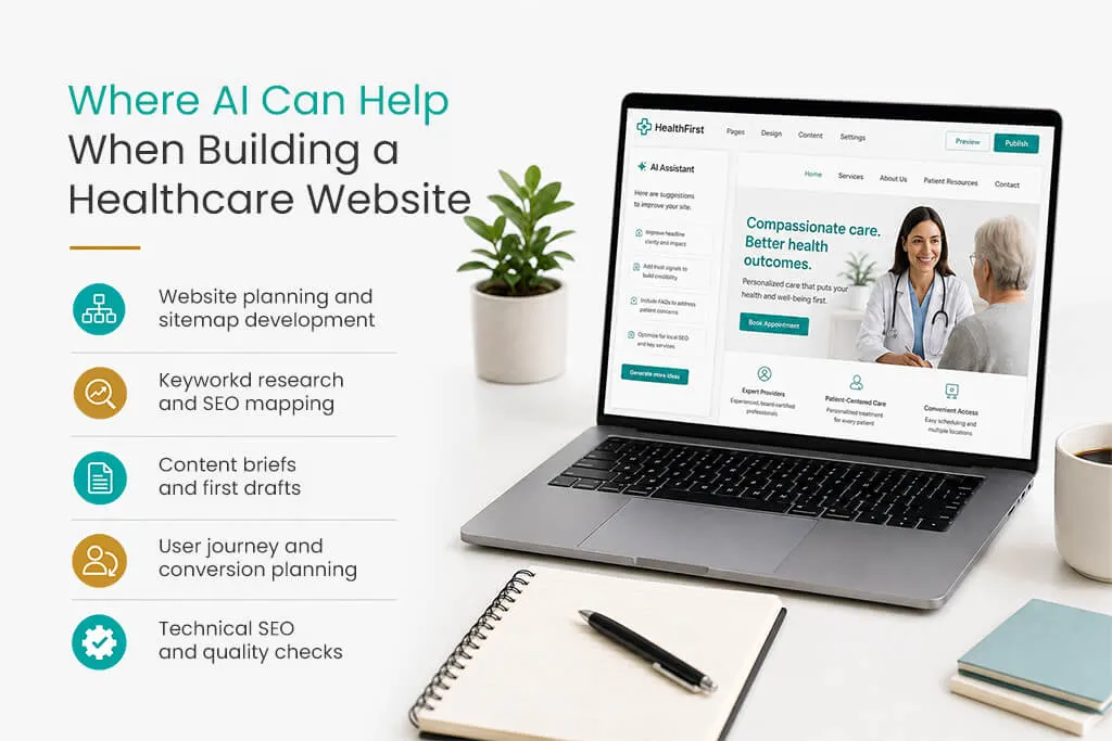 ht blog banner 2 Where AI Can Help When Building a Healthcare Website 1024x683 2